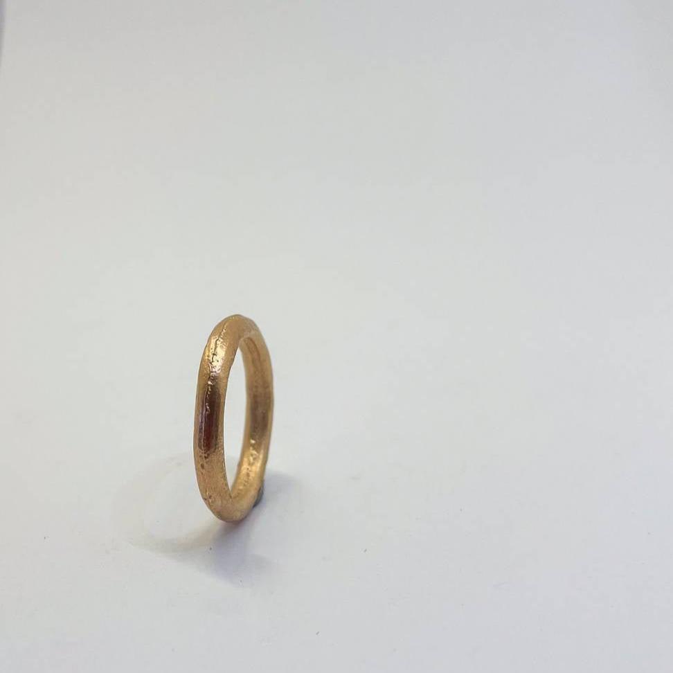 9ct Yellow Gold 3mm Sandcast Ring - HerbertandWilks Jewellery