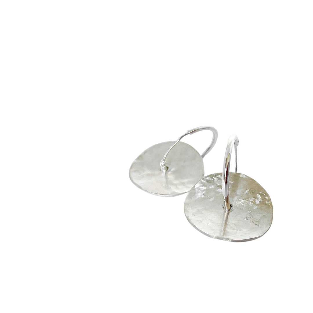 Abstract Disc Hoop Earrings #7 in Sterling Silver - HerbertandWilks Jewellery