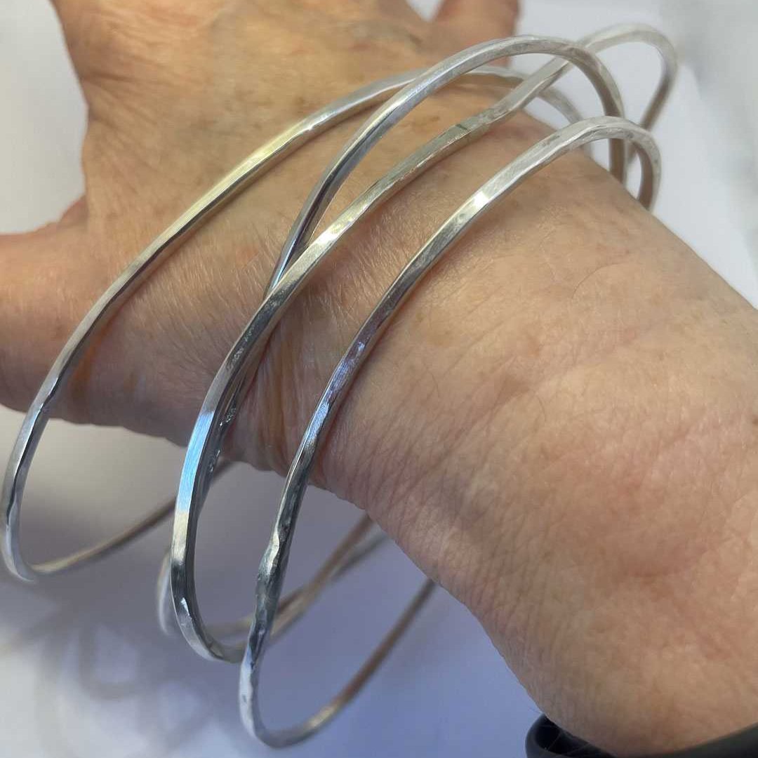 Abstract Stacking Bangle in Sterling Silver - HerbertandWilks Jewellery