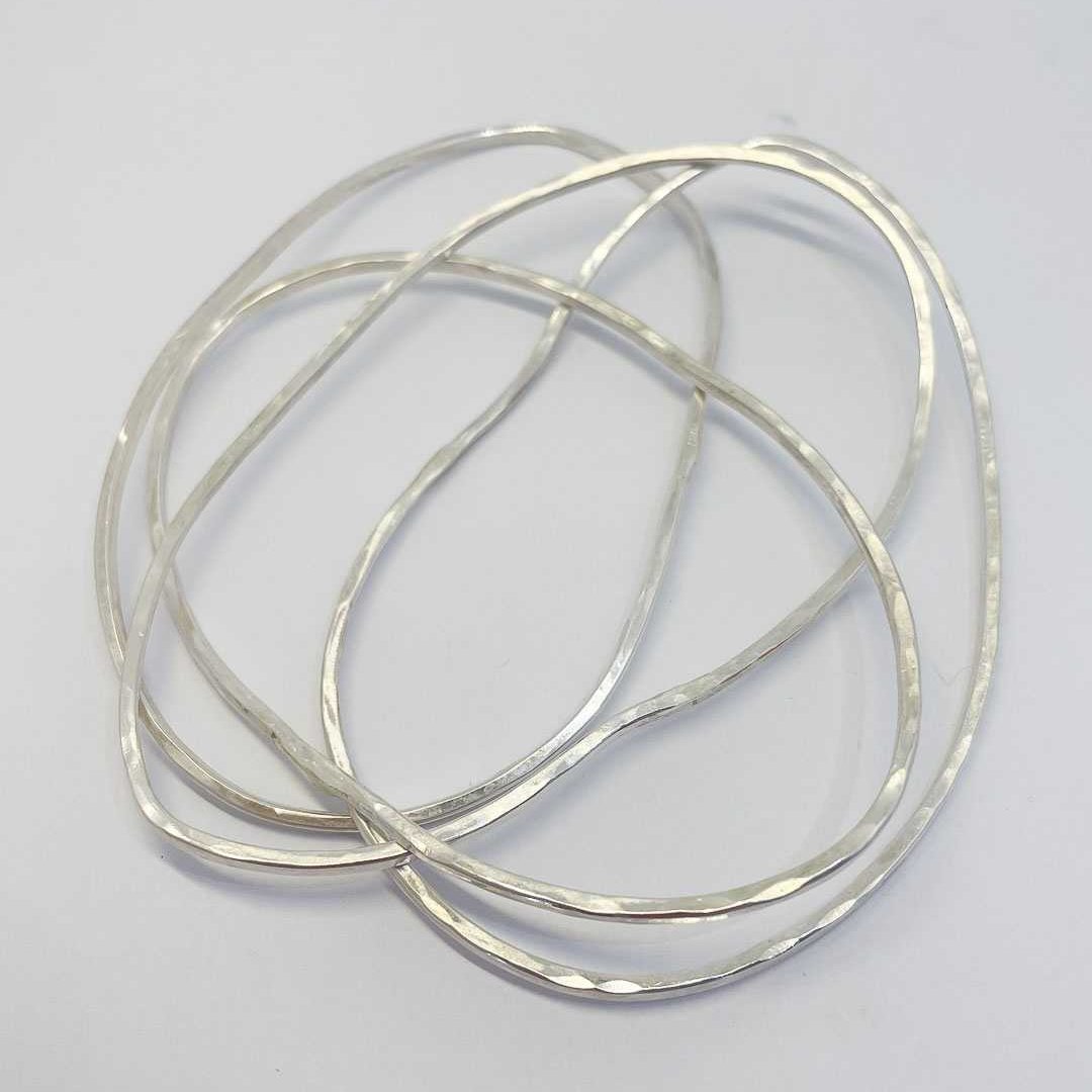 Abstract Stacking Bangle in Sterling Silver - HerbertandWilks Jewellery