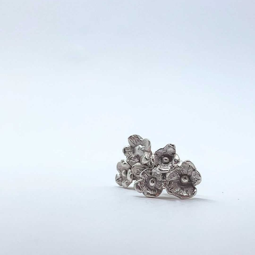 Dainty Flower Bouquet Stud Earrings in Sterling Silver - HerbertandWilks Jewellery