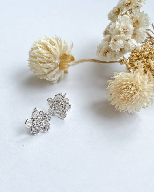 Daisy Flower Sterling Silver Stud Earrings - HerbertandWilks Jewellery