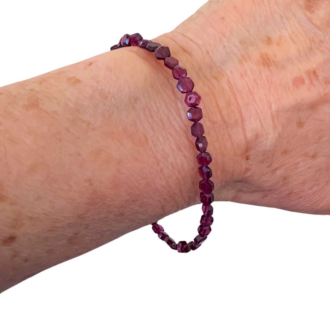 Faceted Garnet Beaded Bracelet - HerbertandWilks Jewellery