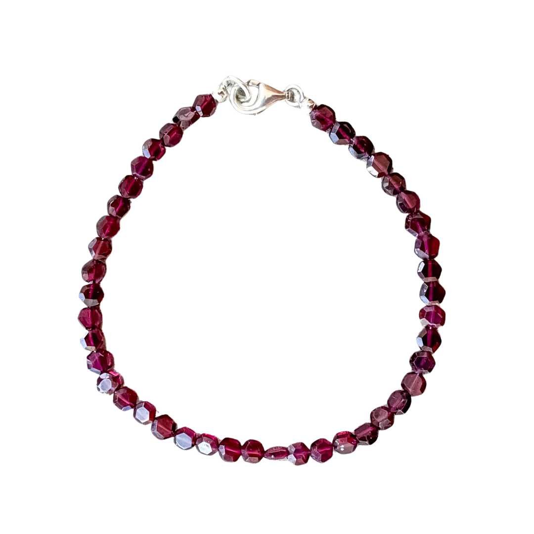 Faceted Garnet Beaded Bracelet - HerbertandWilks Jewellery