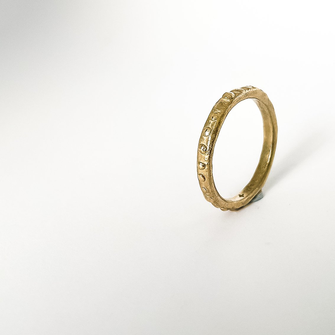 Fluid - 2mm Textured Ring Band - 9ct Yellow Gold - HerbertandWilks Jewellery