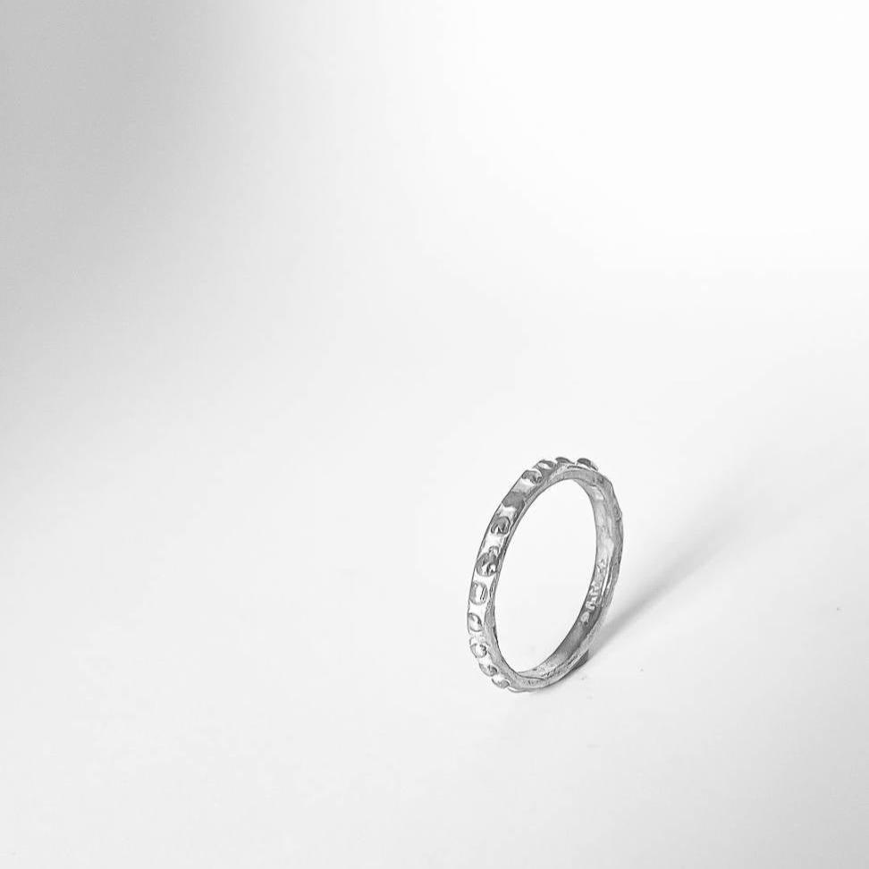 Fluid - 2mm Textured Ring Band - Sterling Silver - HerbertandWilks Jewellery