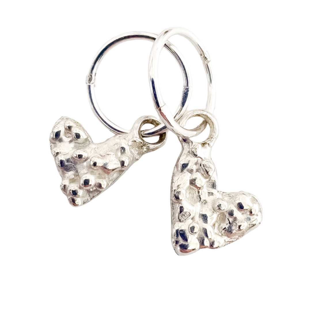 Fluid Heart Charm Earrings - HerbertandWilks Jewellery