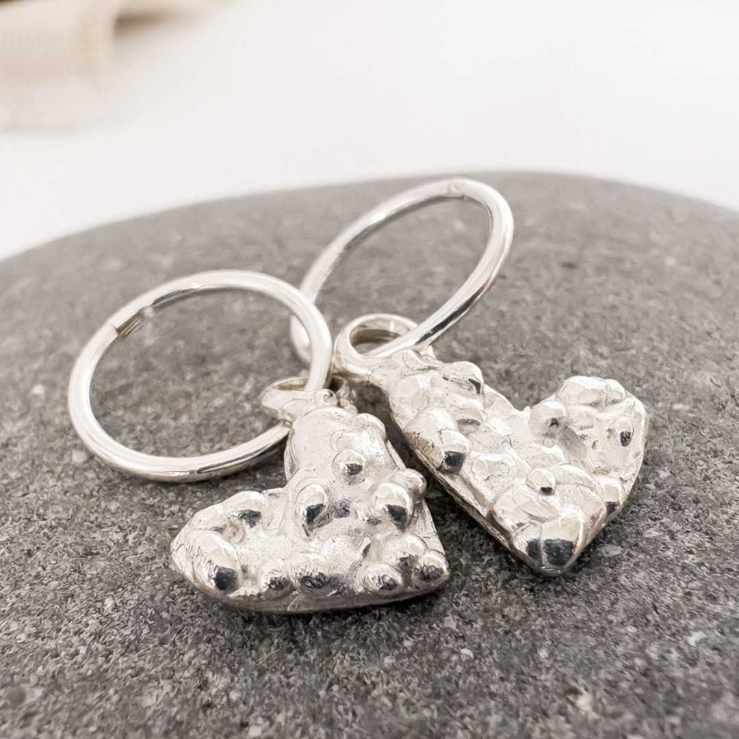 Fluid Heart Charm Earrings - HerbertandWilks Jewellery