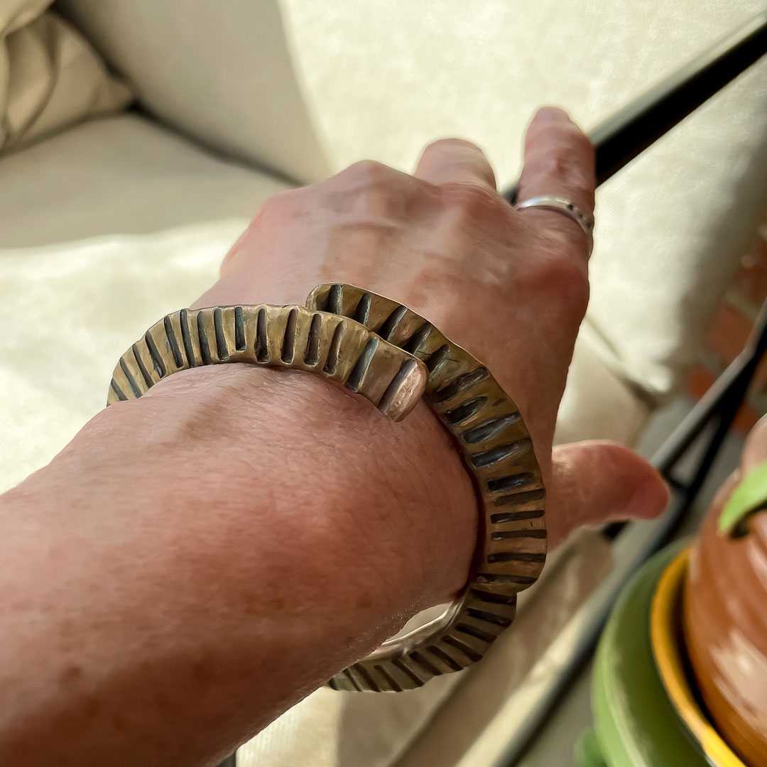 Fossil Spiral Cuff in Bronze - HerbertandWilks Jewellery