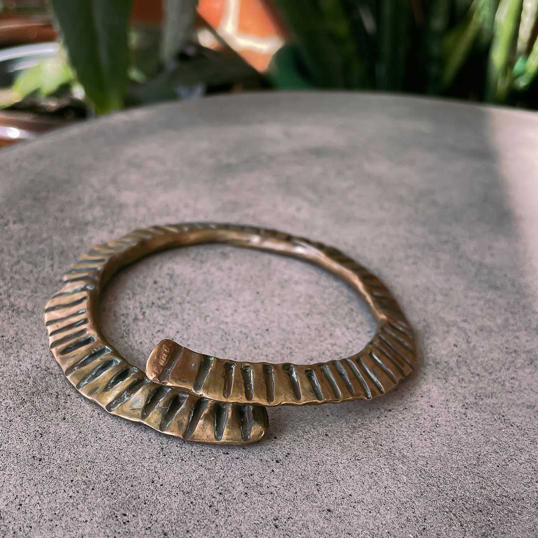 Fossil Spiral Cuff in Bronze - HerbertandWilks Jewellery