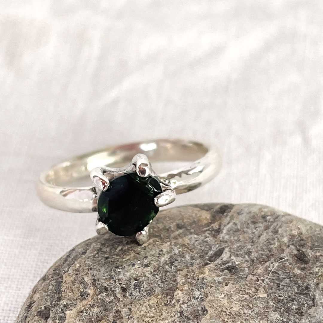 Freeform Green Tourmaline Ring “Shades of Green” Size N1/2 - HerbertandWilks Jewellery