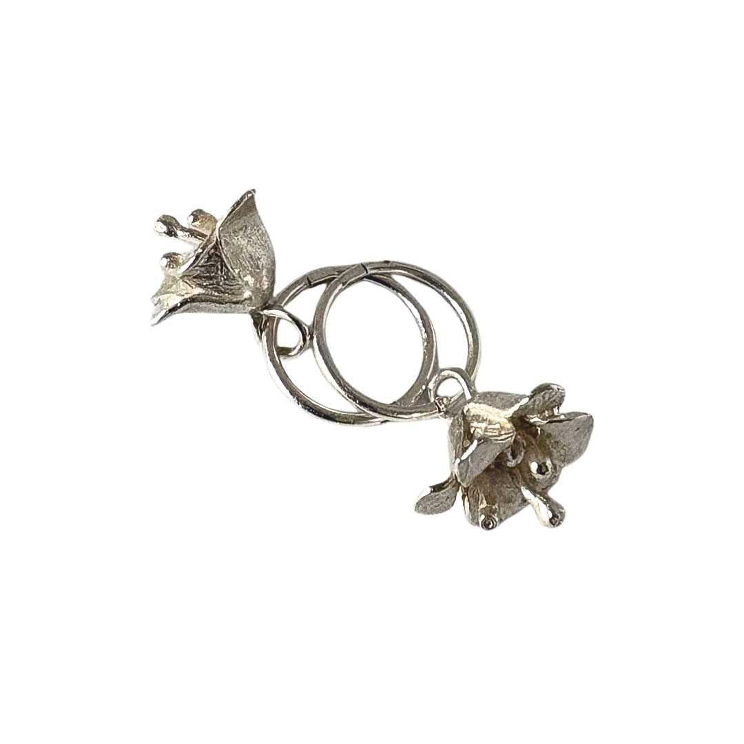 Freesia Flower Charm Hoop Earrings - HerbertandWilks Jewellery