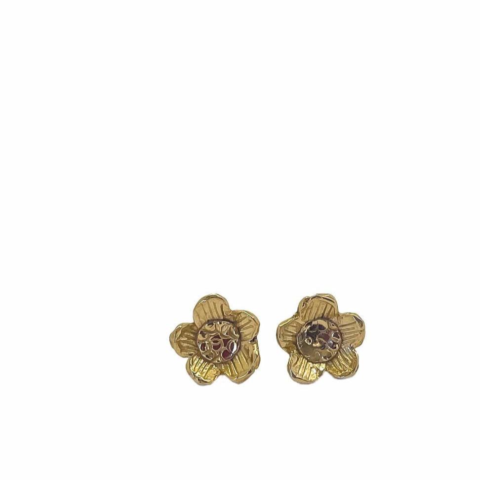 Golden Daisy Flower Stud Earrings | 18ct Gold Plate - HerbertandWilks Jewellery