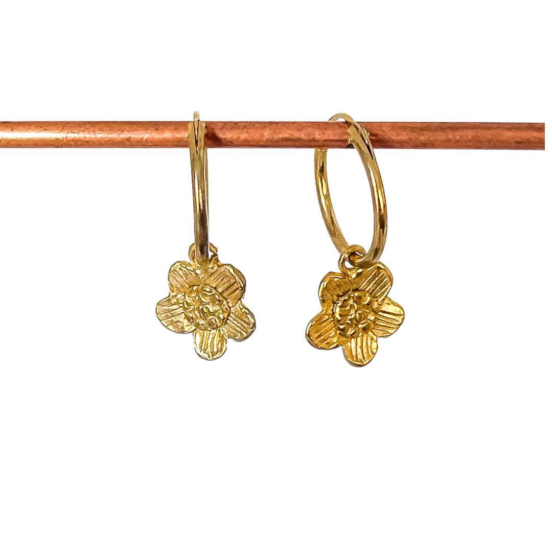 Golden Daisy Sleeper Earrings - HerbertandWilks Jewellery