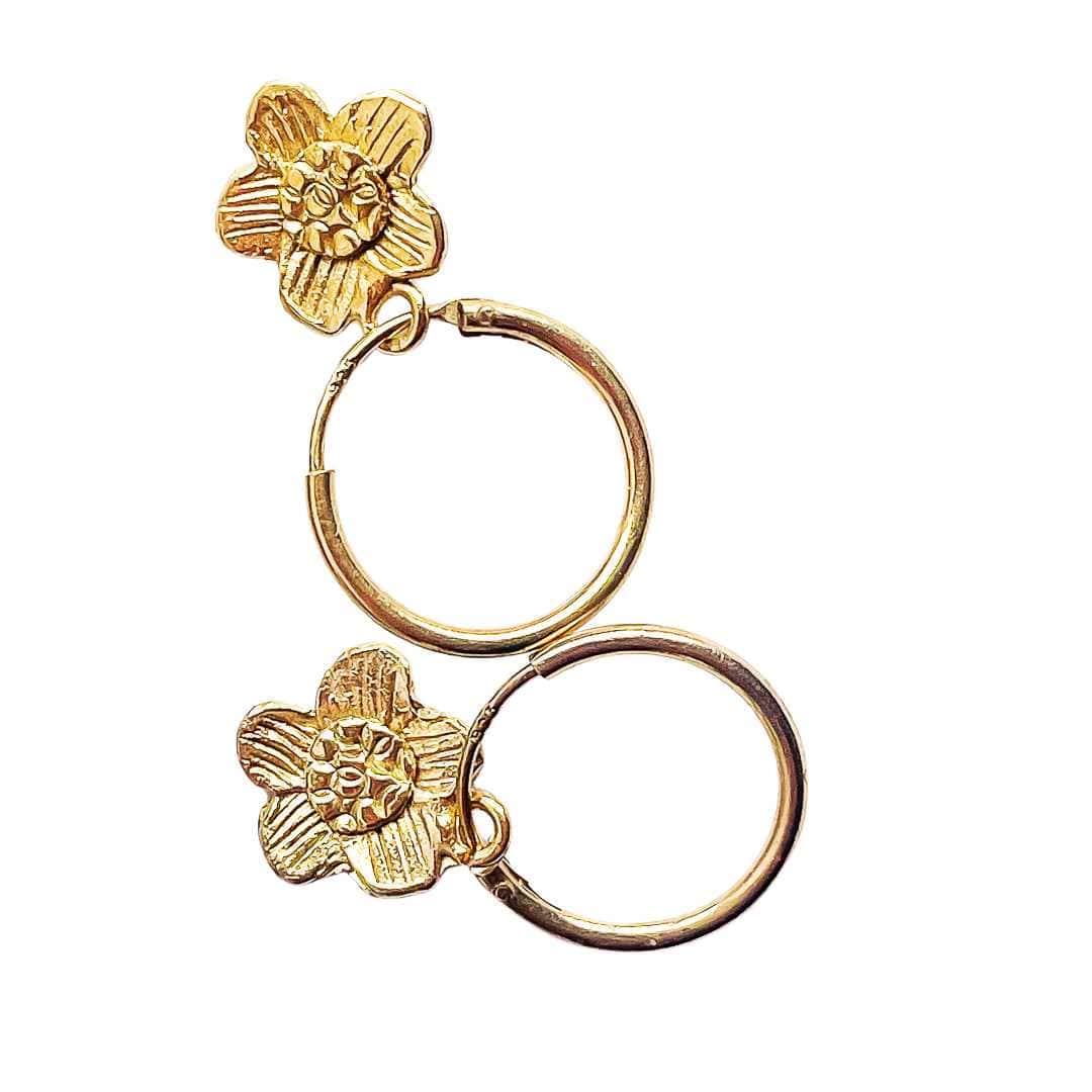 Golden Daisy Sleeper Earrings - HerbertandWilks Jewellery