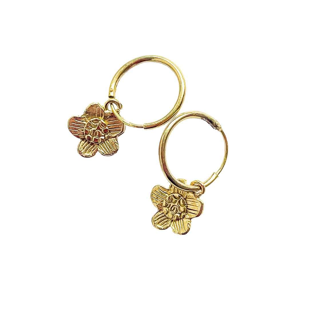 Golden Daisy Sleeper Earrings - HerbertandWilks Jewellery