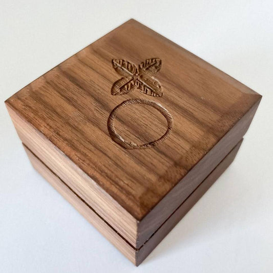 Handcrafted Walnut Ring Box - Stacking Rings - HerbertandWilks Jewellery