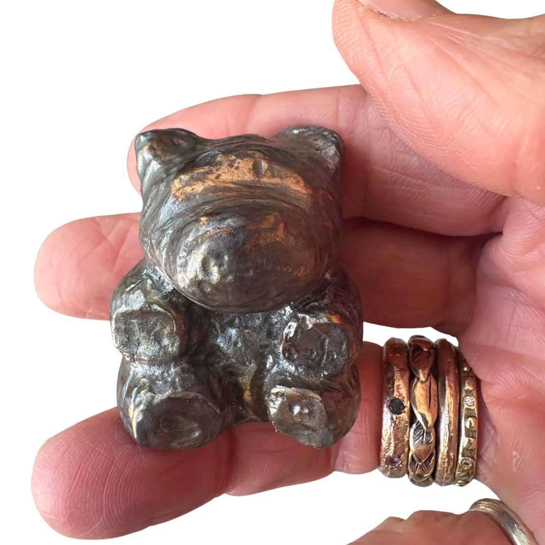 Handmade Cast Bronze Teddy Bear - HerbertandWilks Jewellery