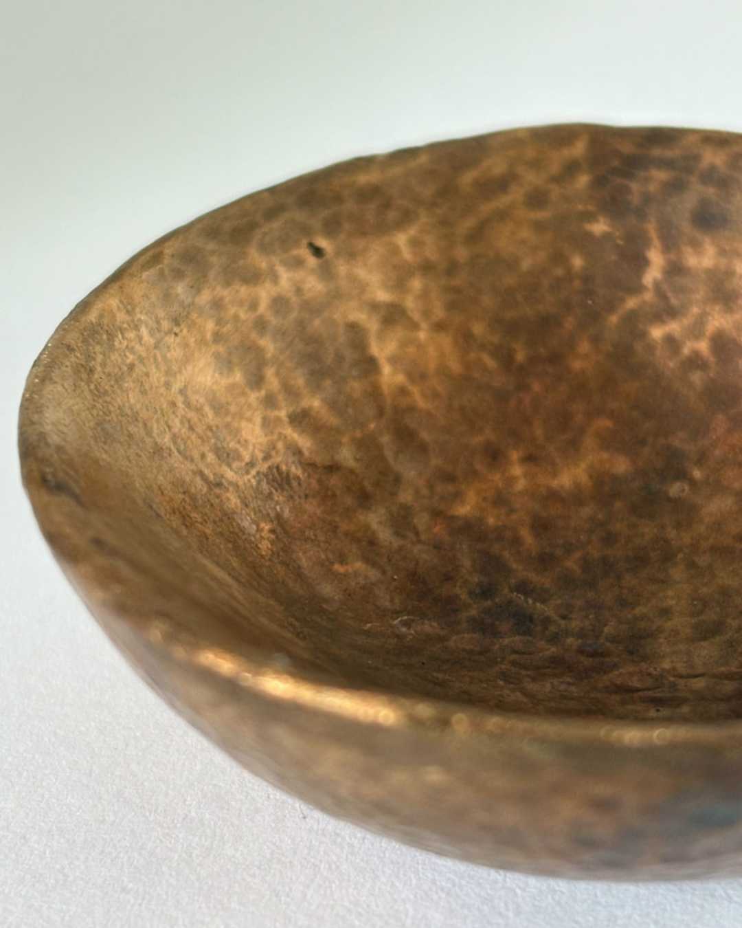 Handmade Cast Bronze Textured Bowl - Vide Poche - Caramel - HerbertandWilks Jewellery