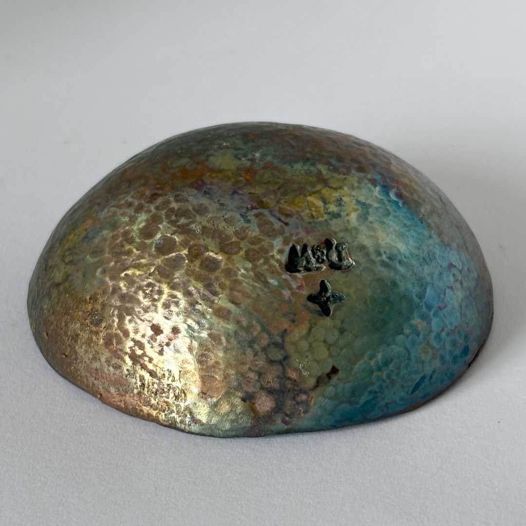 Handmade Cast Bronze Textured Bowl - Vide Poche - Irridescent - HerbertandWilks Jewellery