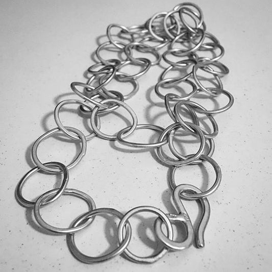 Handmade Organic Circle Chain - Medium weight in Sterling Silver - HerbertandWilks Jewellery