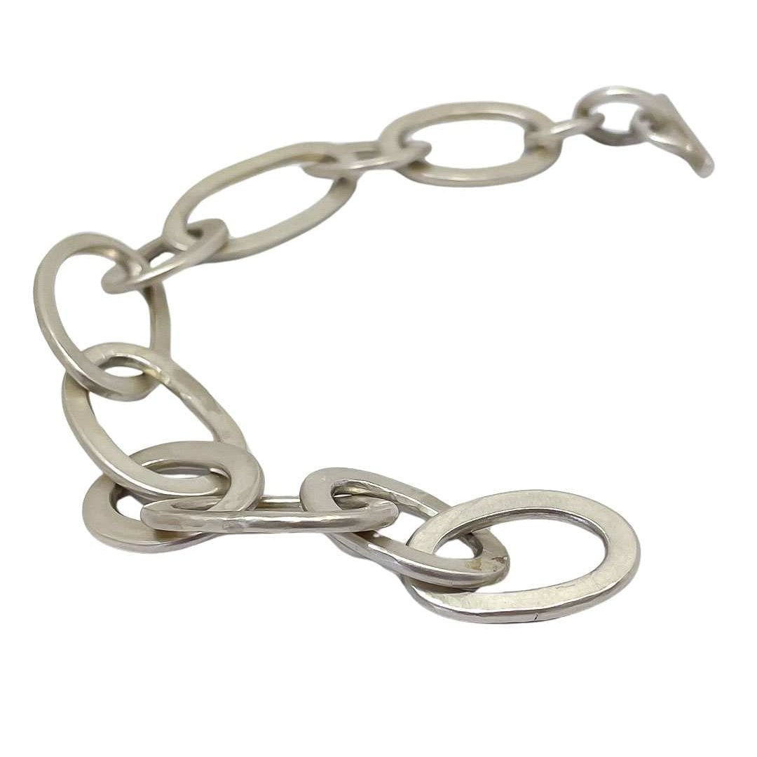 Heavy Abstract Orbit Link Bracelet in Sterling Silver - HerbertandWilks Jewellery