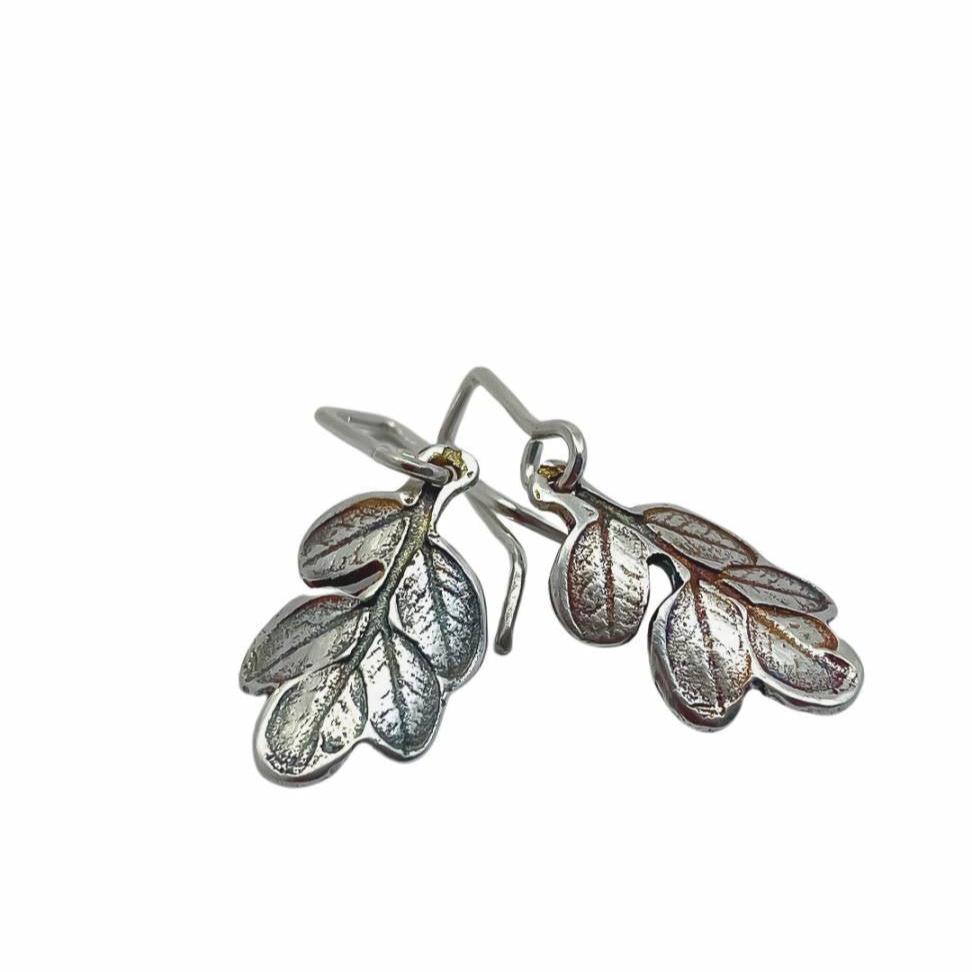 Kowhai Leaf Charm Dangle Earrings in Sterling Silver - HerbertandWilks Jewellery