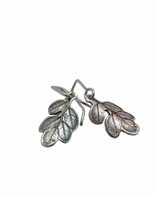 Kowhai Leaf Charm Dangle Earrings in Sterling Silver - HerbertandWilks Jewellery