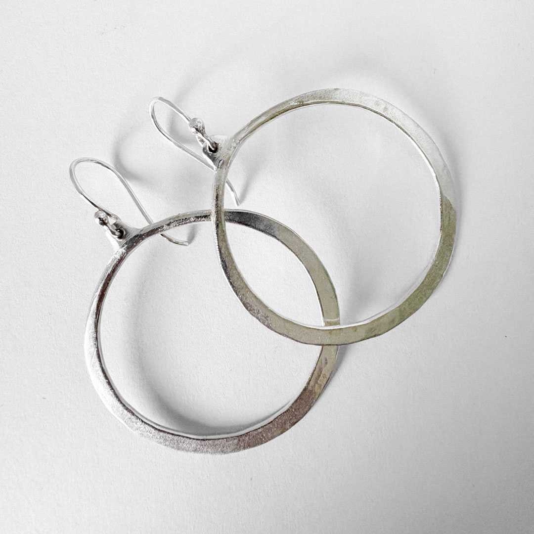 Lunar Eclipse Hoop Earrings in Sterling Silver - HerbertandWilks Jewellery