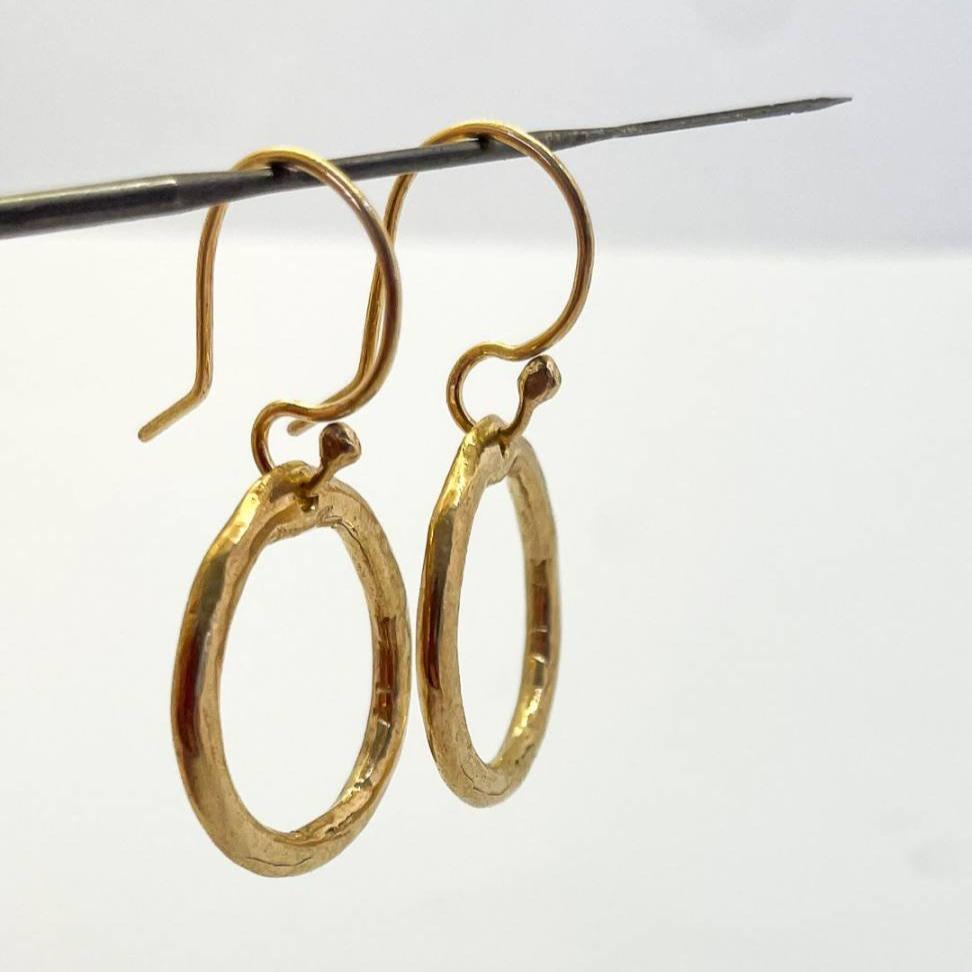 Organic Circle 18ct Gold Plated Hoop Earrings: Timeless Style - HerbertandWilks Jewellery