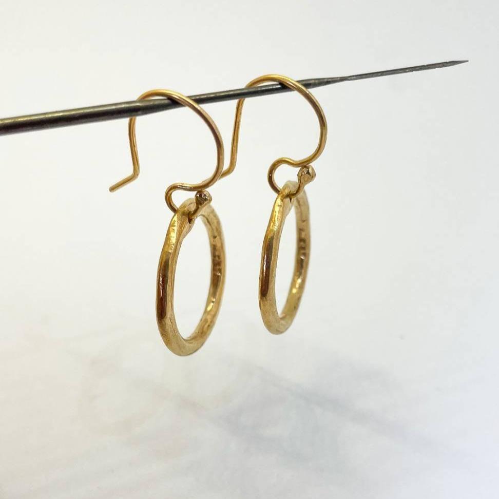 Organic Circle 18ct Gold Plated Hoop Earrings: Timeless Style - HerbertandWilks Jewellery