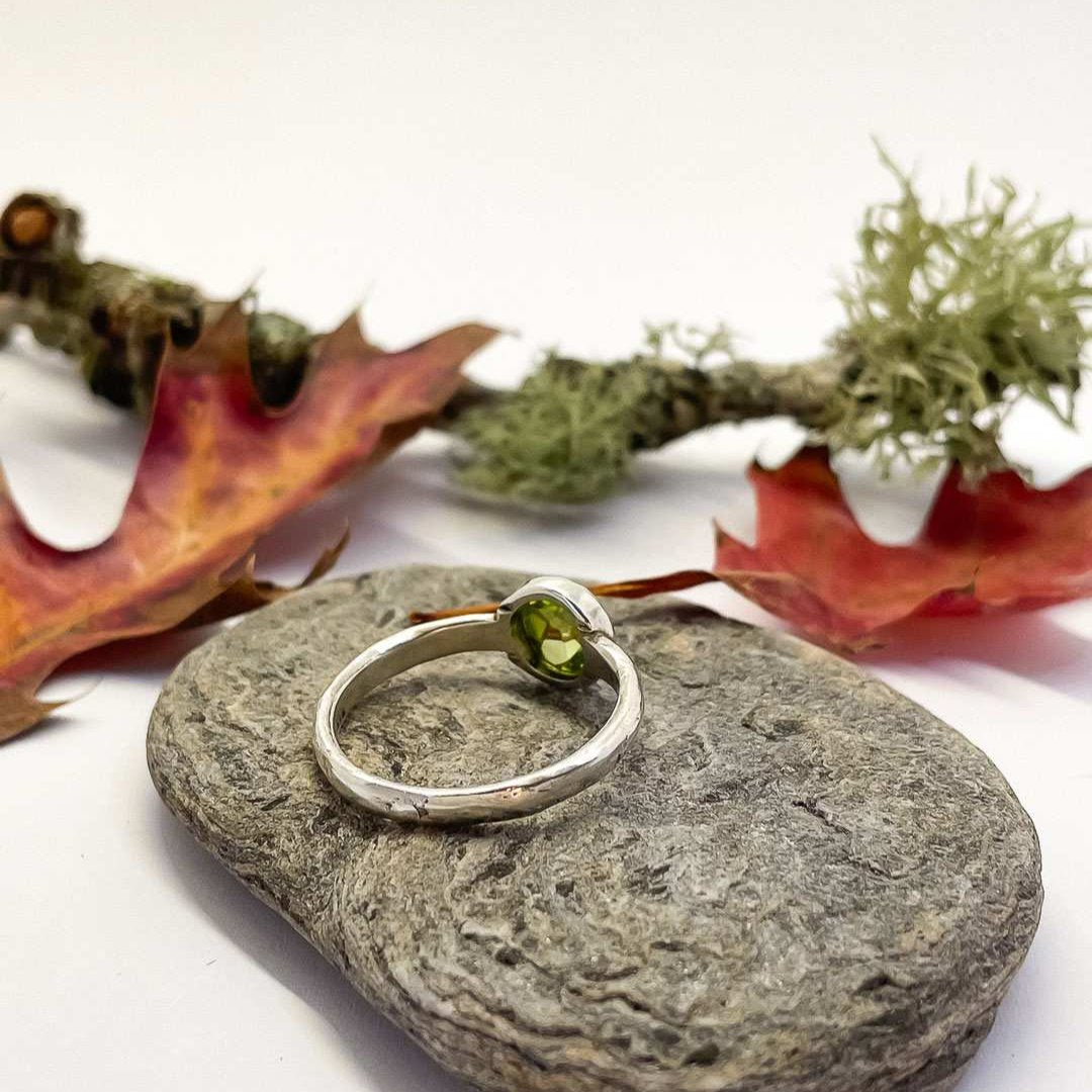 Peridot Ring in Sterling Silver, Size O (In Stock) - HerbertandWilks Jewellery