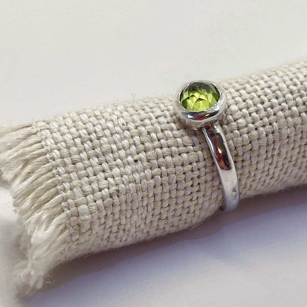 Peridot Ring in Sterling Silver, Size O (In Stock) - HerbertandWilks Jewellery