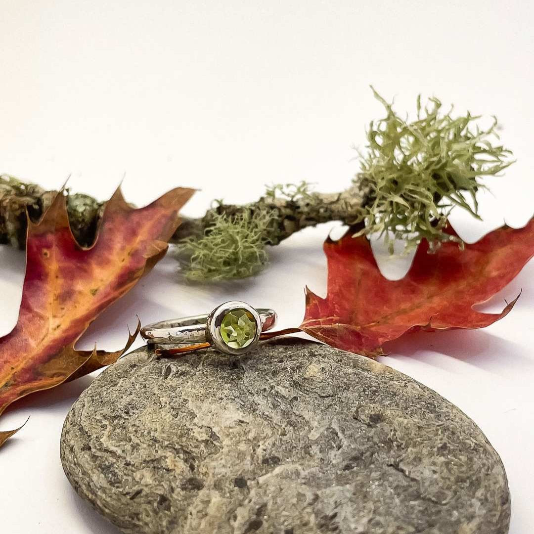 Peridot Ring in Sterling Silver, Size O (In Stock) - HerbertandWilks Jewellery