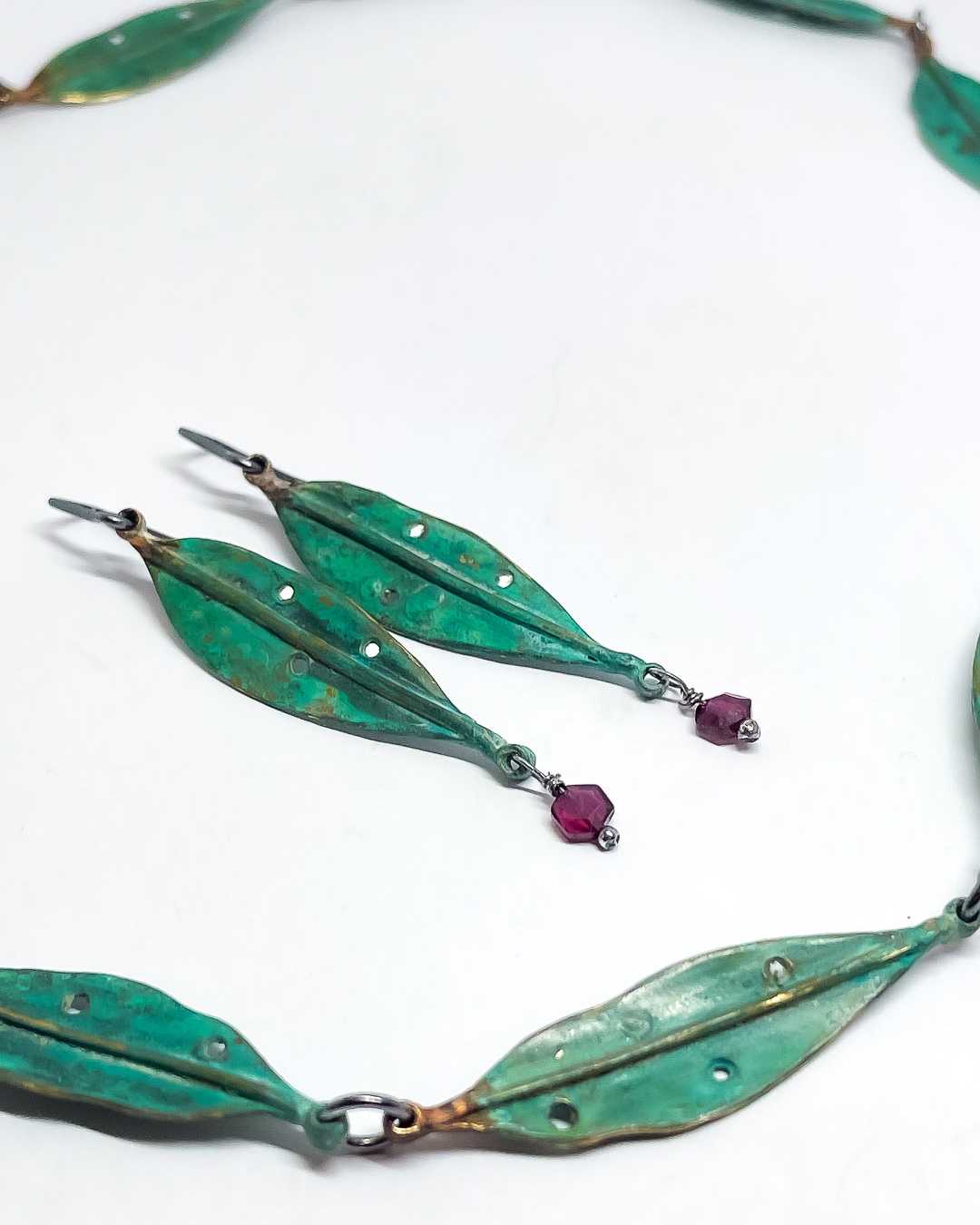 Pohutukawa Leaf Necklace in Bronze, oxidised Sterling Silver - HerbertandWilks Jewellery