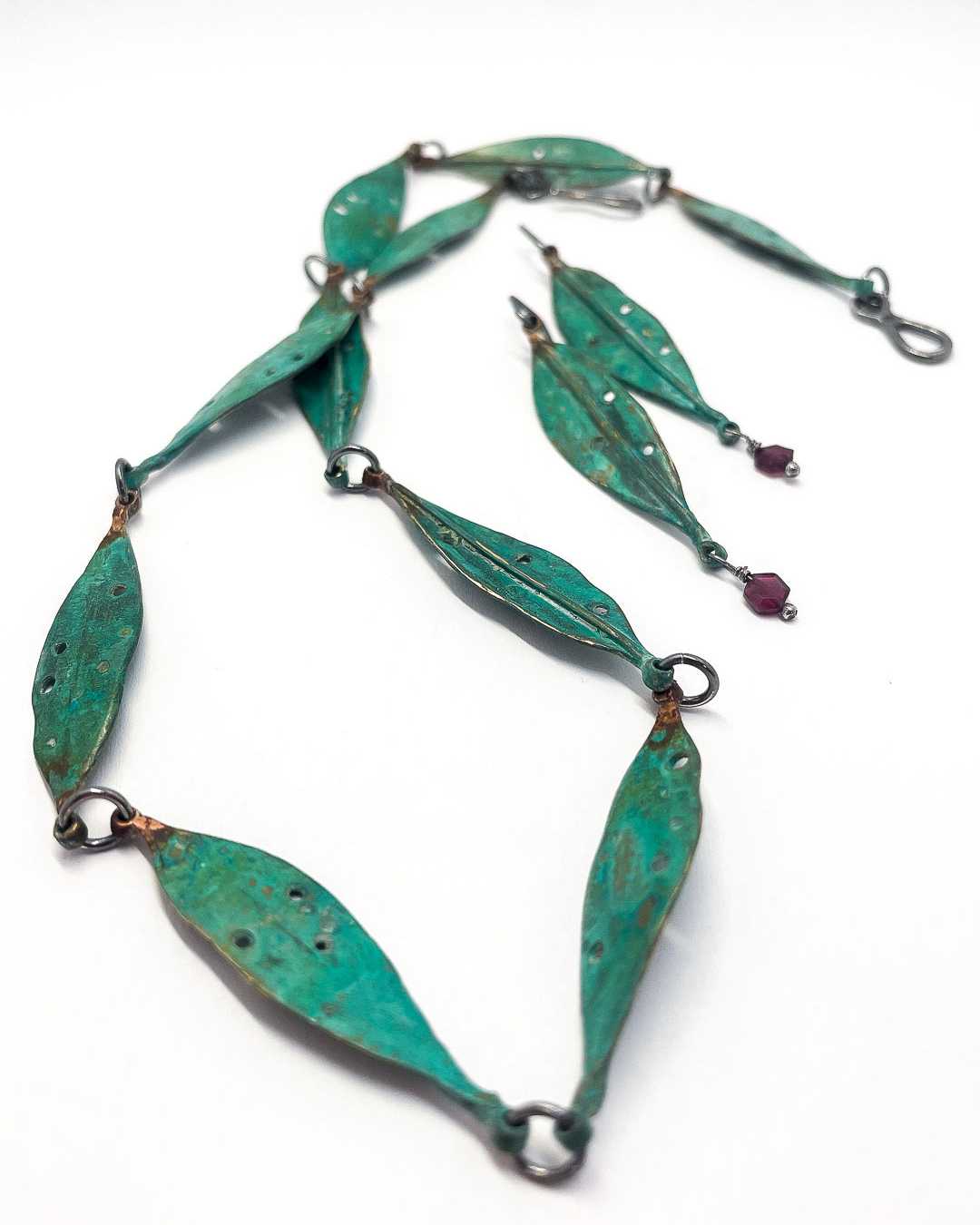 Pohutukawa Leaf Necklace in Bronze, oxidised Sterling Silver - HerbertandWilks Jewellery