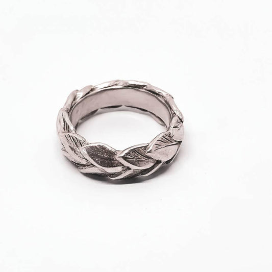 REVEALED - Double Leaf Ring Band in Sterling Silver - HerbertandWilks Jewellery