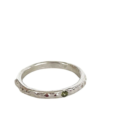 Single Sapphire Fluid Stacking Ring - HerbertandWilks Jewellery