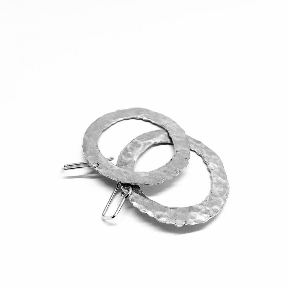 Textured Circle Hoop Earrings | Hooks | Sterling Silver - HerbertandWilks Jewellery