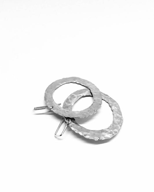 Textured Circle Hoop Earrings | Hooks | Sterling Silver - HerbertandWilks Jewellery