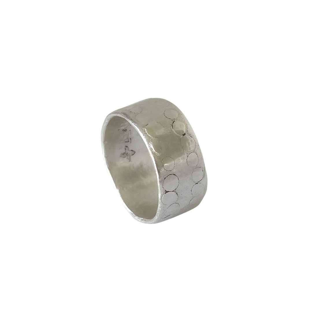 Textured Wide Organic Ring Band in Sterling Silver - V3a - HerbertandWilks Jewellery